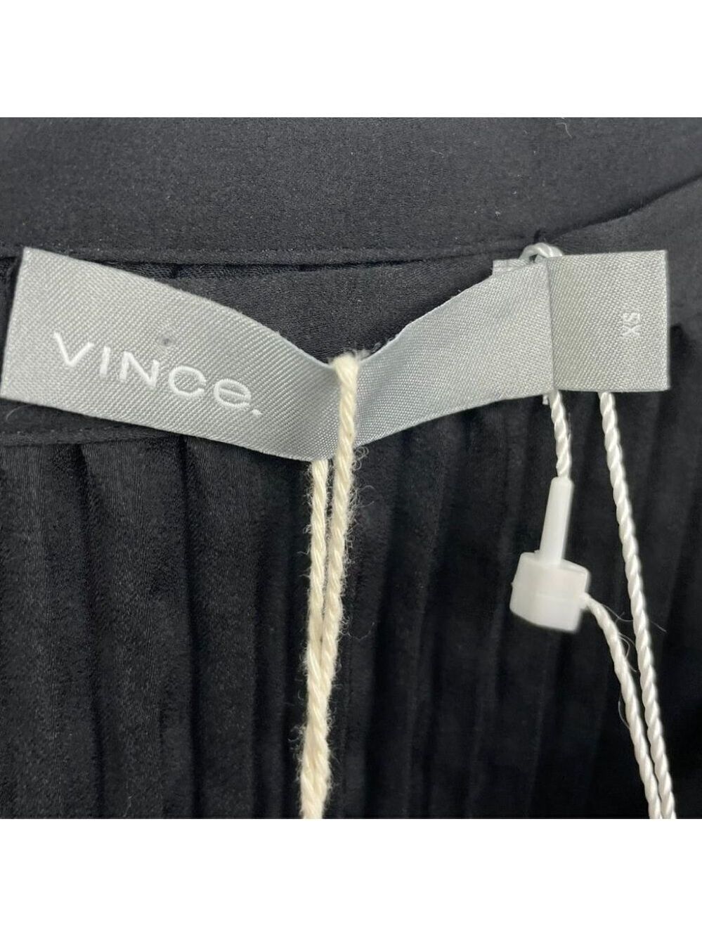 ** NEW Vince Black Pleated Tie Front Maxi Skirt Size XS - Picture 4 of 6